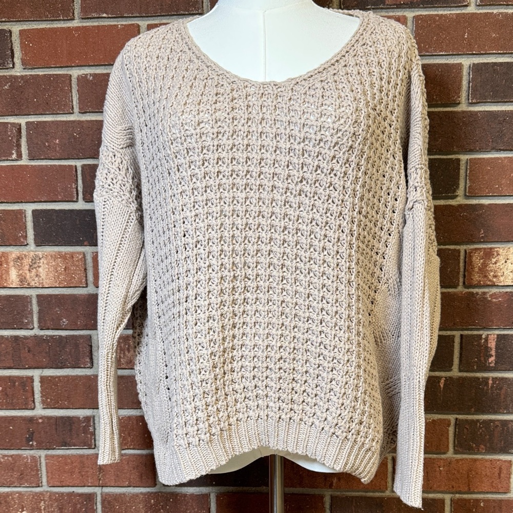 Yours Truly Tan Knit Sweater Size S/M